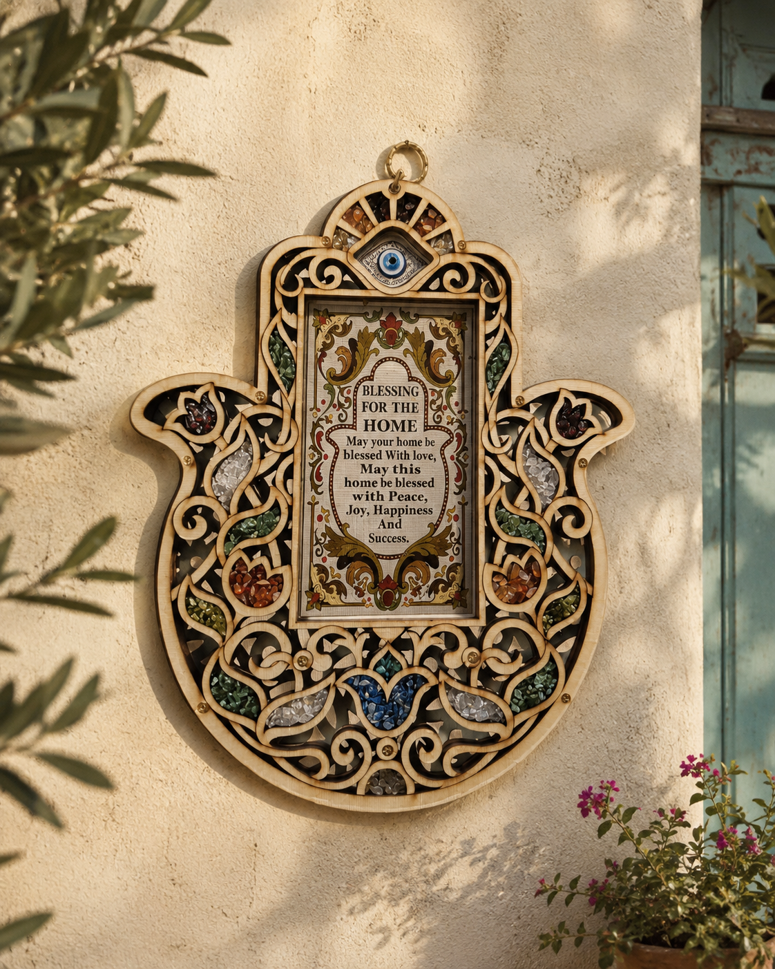 Hamsa Wall Decor from Israel – Colorful Home Blessing | Bluenoemi