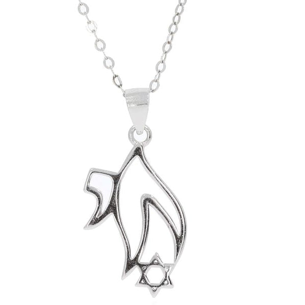 Bluenoemi Chai Necklace with the Star of David sterling silver pendant | Jewish symbol - Bluenoemi Jewelry Pendants Bluenoemi Bluenoemi israeli sterling silver jewellery jewelry handmade jewel