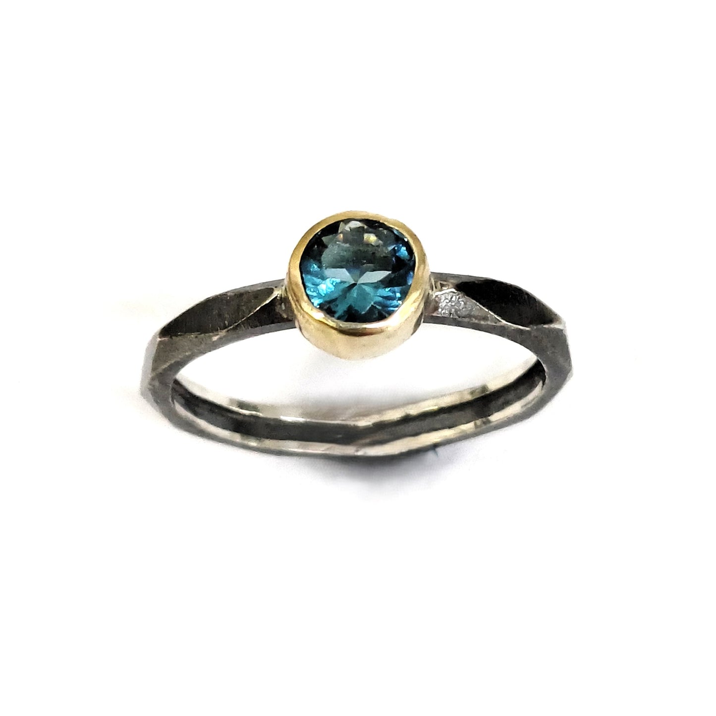 Bluenoemi Israeli Jewelry | Silver Gold 9KT ring for woman | Stacking rings - Bluenoemi Jewelry Rings Bluenoemi Bluenoemi israeli sterling silver jewellery jewelry handmade jewel