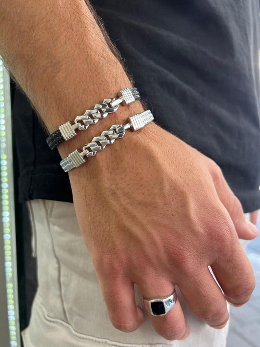 Bluenoemi Bracelets onyx Bracelets for Men. Elegant jewels for man.