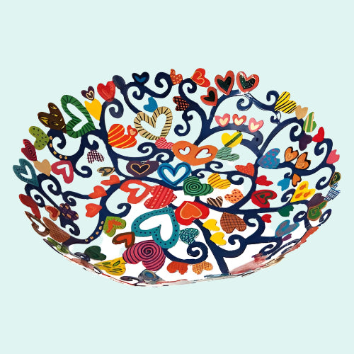 Bluenoemi Israeli Gifts Bowl Metal Laser Cut Hearts Large - Bluenoemi