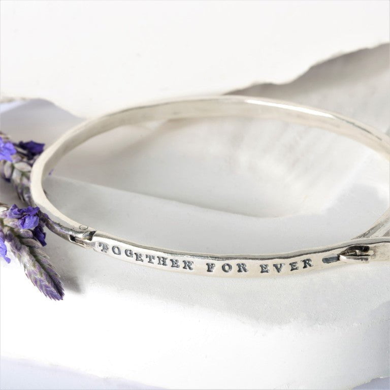Bluenoemi Jewelry Bracelets silver "My Heart is Yours" Engraved Bracelet - A Token of Endless Devotion