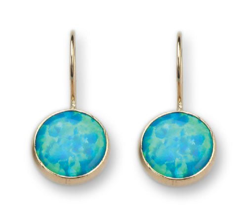 Bluenoemi Jewelry Earrings Blue Opal classic Earrings 9ct gold