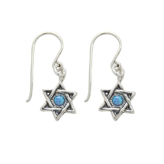 Bluenoemi Jewelry Earrings Bluenoemi Israeli jewelry silver earrings with an Opal Star of David