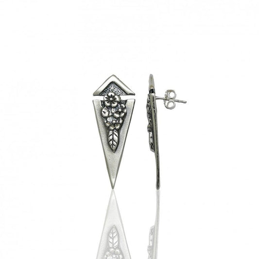 Bluenoemi Jewelry Earrings Copy of Israeli silver earrings 925 Sterling Silver Earrings Wavy with Decorations