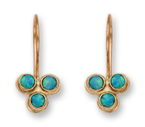 Bluenoemi Jewelry Earrings Gold Blue Opal designer Earrings