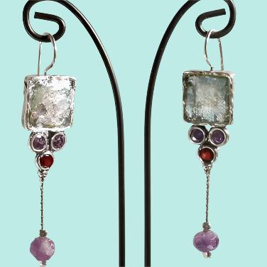 Roman glass earrings jewelry Designer Earrings for woman - Bluenoemi