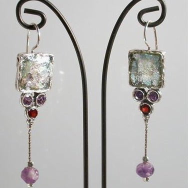 Bluenoemi Jewelry Earrings Roman glass jewelry Roman glass Designer Earrings for woman