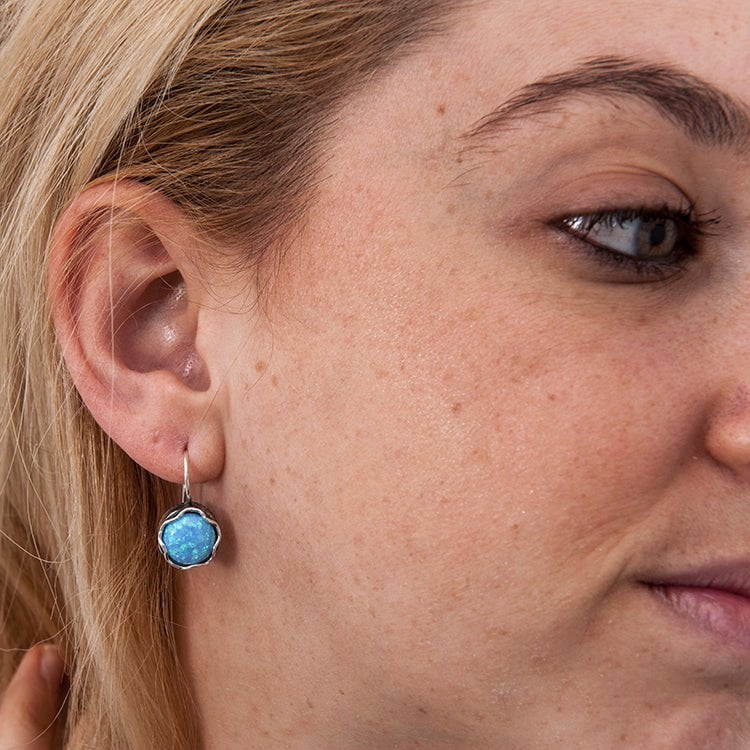 Bluenoemi Jewelry Earrings silver Blue opals on silver earrings. Shop now these favorites earrings for woman.