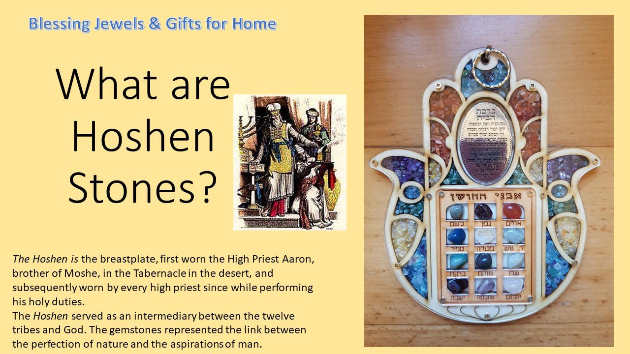Bluenoemi Jewelry Home-Decor Bluenoemi Israeli Gifts Hamsa Jewish Gifts Fatima Hand Hoshen Stones Home Blessing