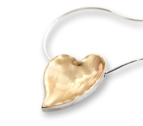 Bluenoemi Jewelry Necklaces 45cm / silver-gold Sterling Silver 925 and Gold Heart Necklace for Woman Israeli Jewelry