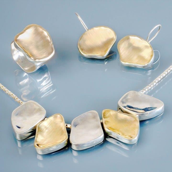 Bluenoemi Jewelry Necklaces 45cm / silver-gold Sterling Silver 925 and Gold Necklace for Woman Israeli Jewelry