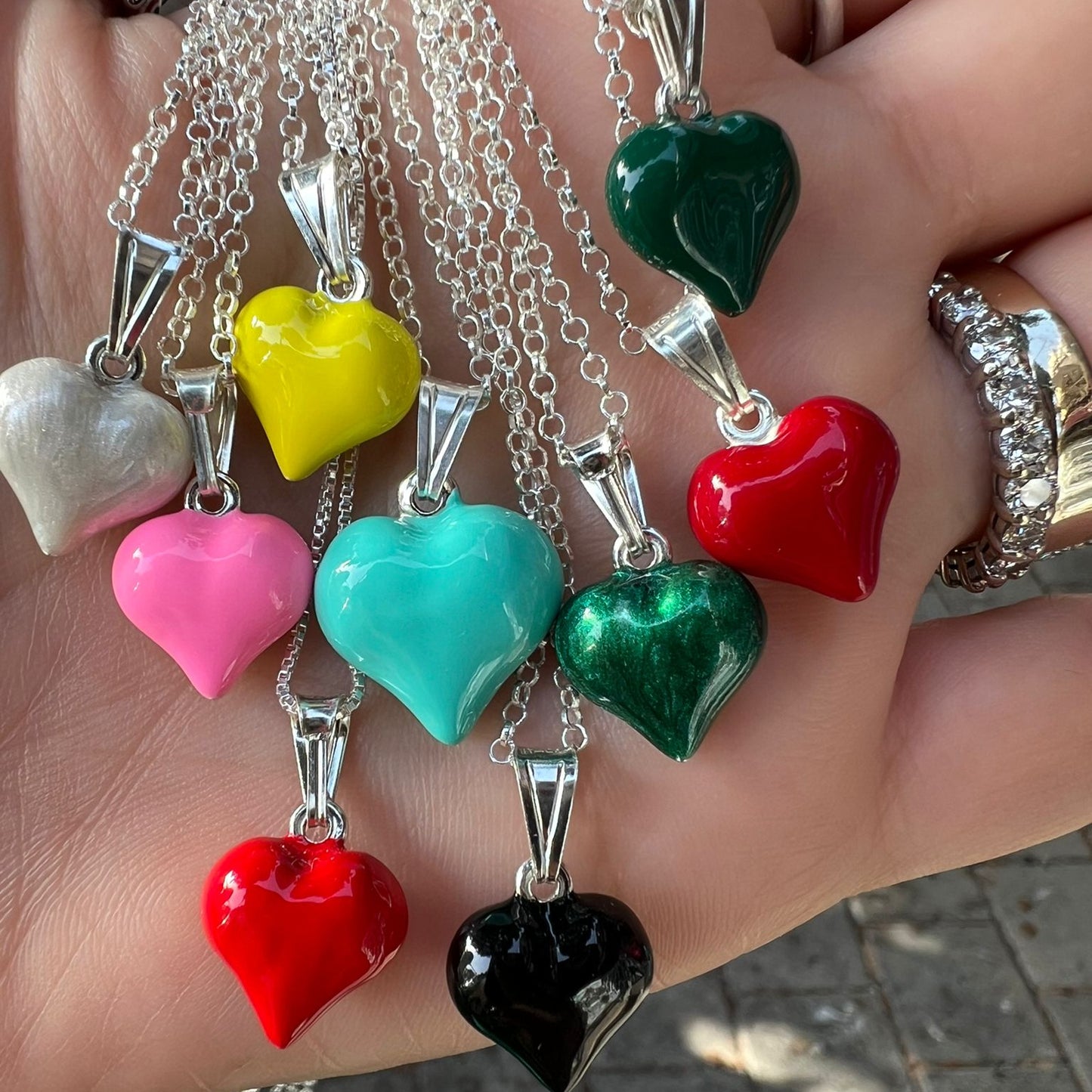 Israeli jewelry Necklace for women. Heart pendant on a silver chain. - Bluenoemi
