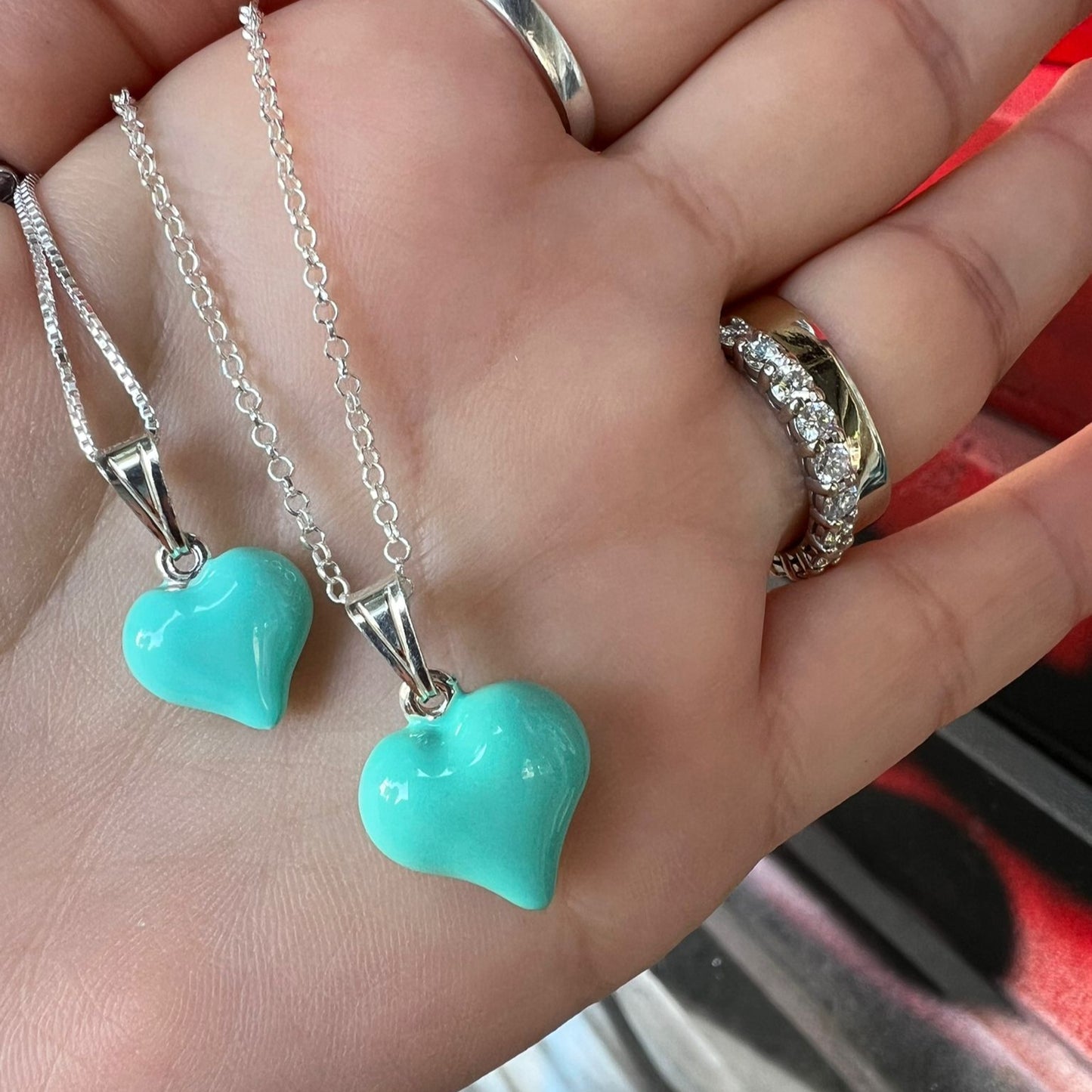 Israeli jewelry Necklace for women. Heart pendant on a silver chain. - Bluenoemi