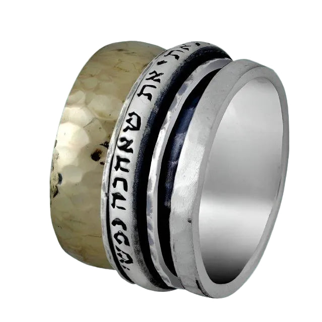 Rings for women, spinner sterling silver rings gold, Love ring "I have found the One my Soul Loves" - Bluenoemi