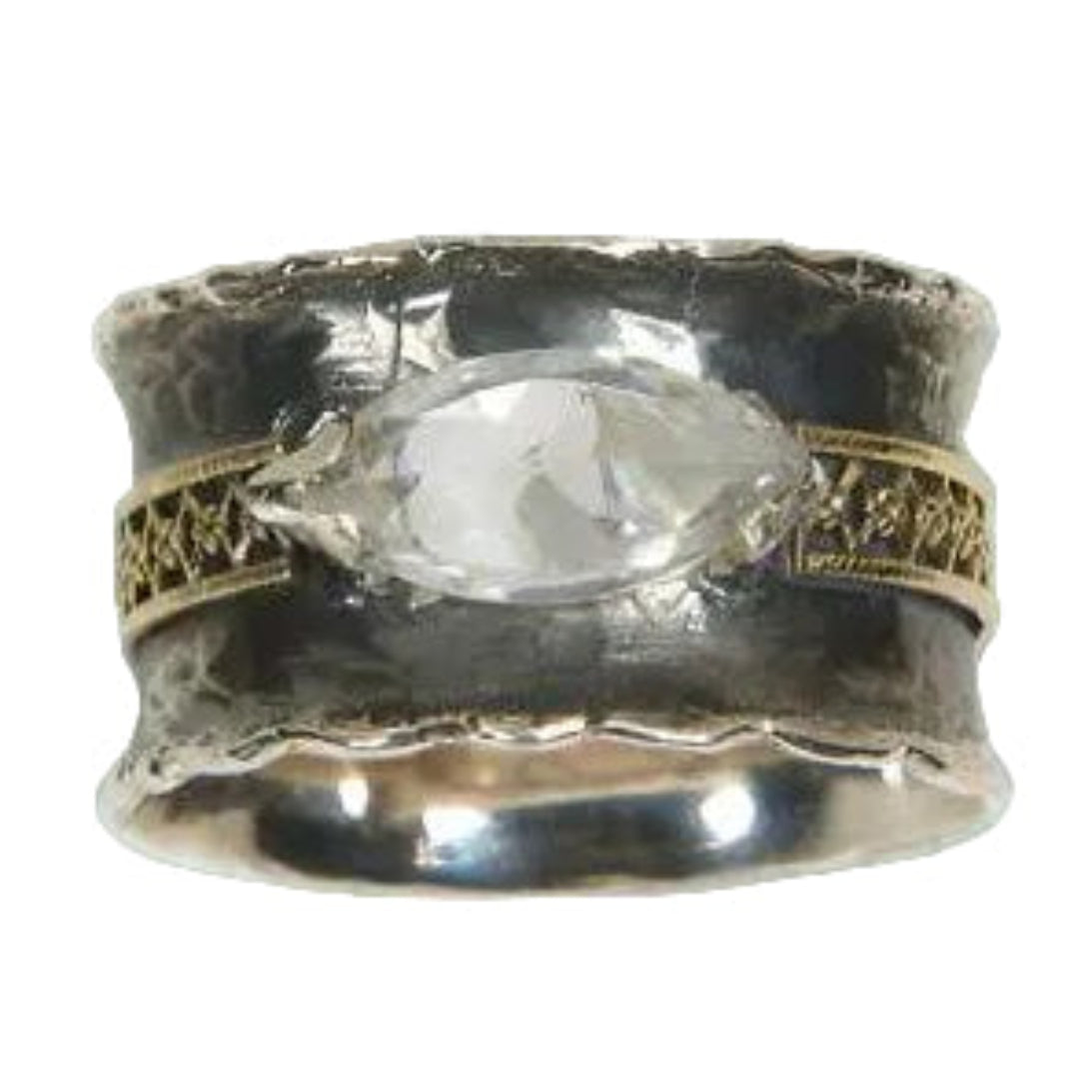 Silver & Gold Ring set Garnet / Blue topaz / Opal / Tourmaline. - Bluenoemi