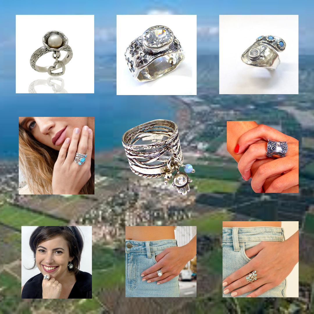 Bluenoemi Jewelry Rings Sterling silver 925 ring for woman, Israeli jewelry Flowers decor
