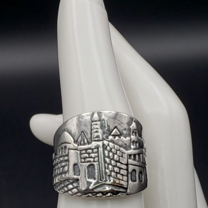 Bluenoemi Jewelry Rings Sterling Silver Ring with Jerusalem View