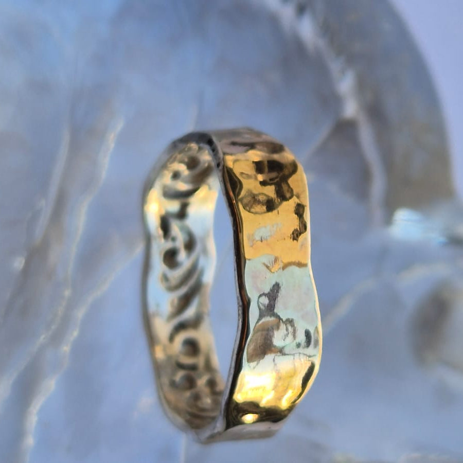 Bluenoemi Jewelry Silver and gold Heart ring r331