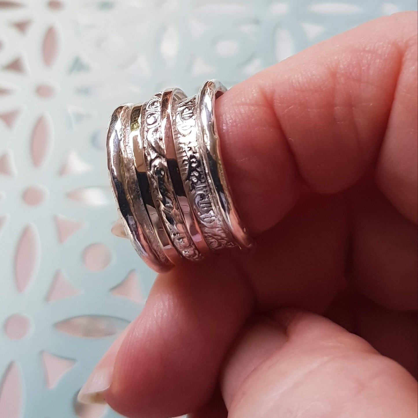 Bluenoemi Jewelry Spinner Rings Israeli spinner rings silver and gold for woman