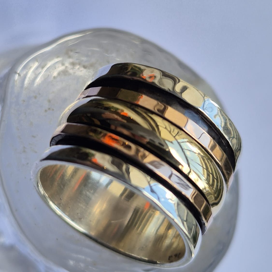 Bluenoemi Jewelry Unisex Spinner ring Silver & Gold