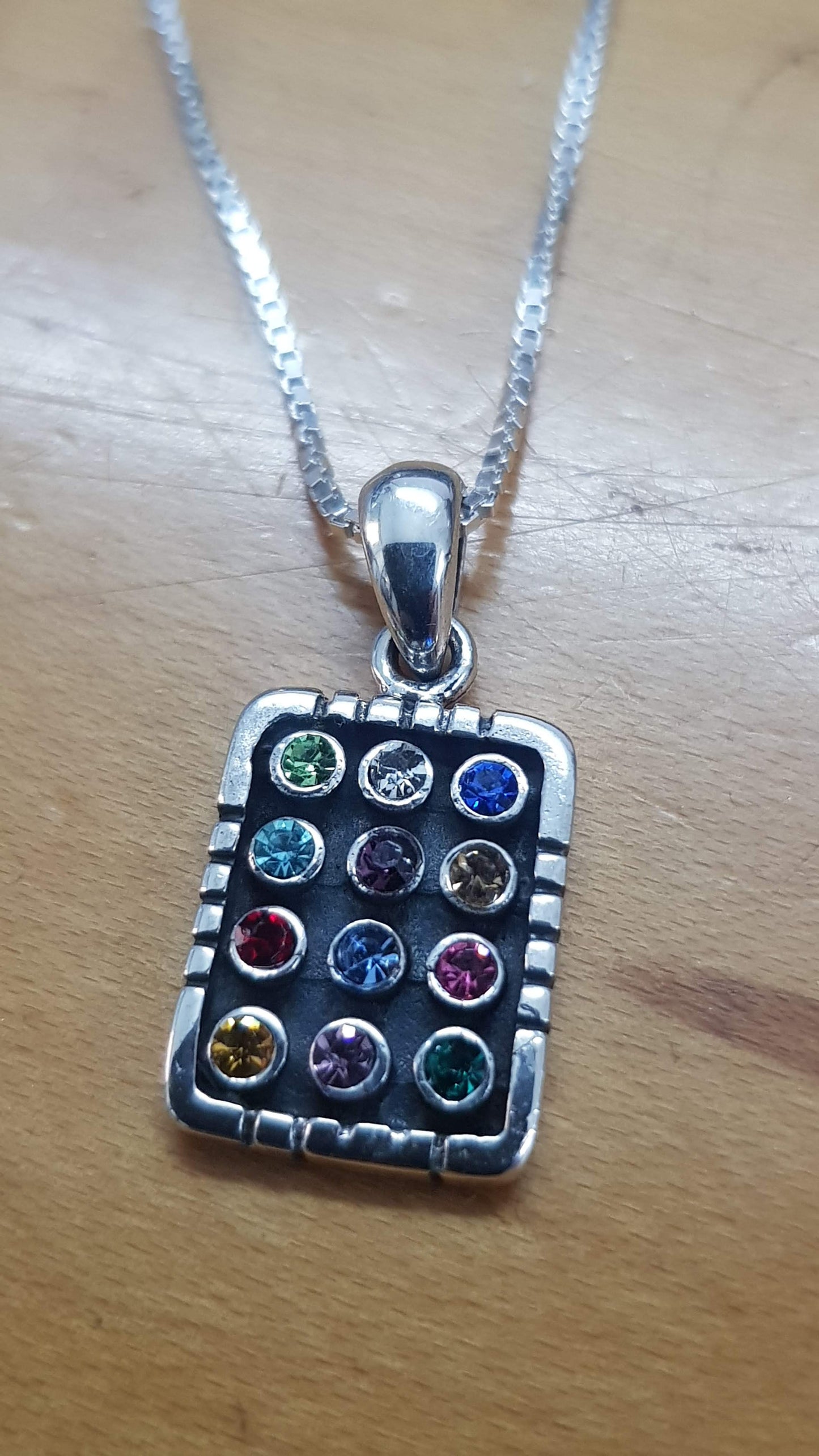 Bluenoemi Necklaces Hoshen Necklace for Woman Sterling silver designer jewelry 12 Tribes of Israel