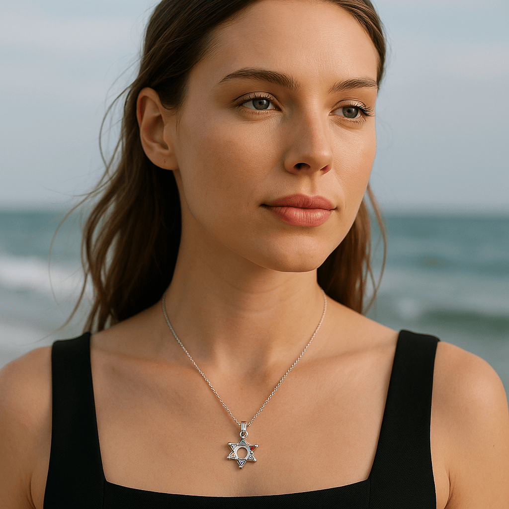 Bluenoemi Necklaces Necklace Star of David for Woman | Sterling Silver Pendant cz Zircons