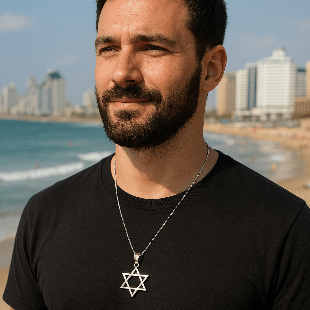 Bluenoemi Necklaces Silver Necklace Star of David for Man Sterling Silver Pendant