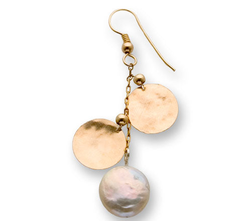 Silver & Goldfilled Earrings for women. Romantic earrings with a dangle pearl bead. Israeli jewelry. - Bluenoemi Jewelry Earrings Bluenoemi Bluenoemi Jewelry israeli sterling silver jewellery jewelry handmade jewel
