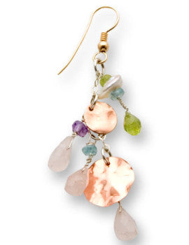 Silver earrings with 14 kt goldfilled beads and gemstones beads. - Bluenoemi Jewelry Earrings Bluenoemi Bluenoemi Jewelry israeli sterling silver jewellery jewelry handmade jewel