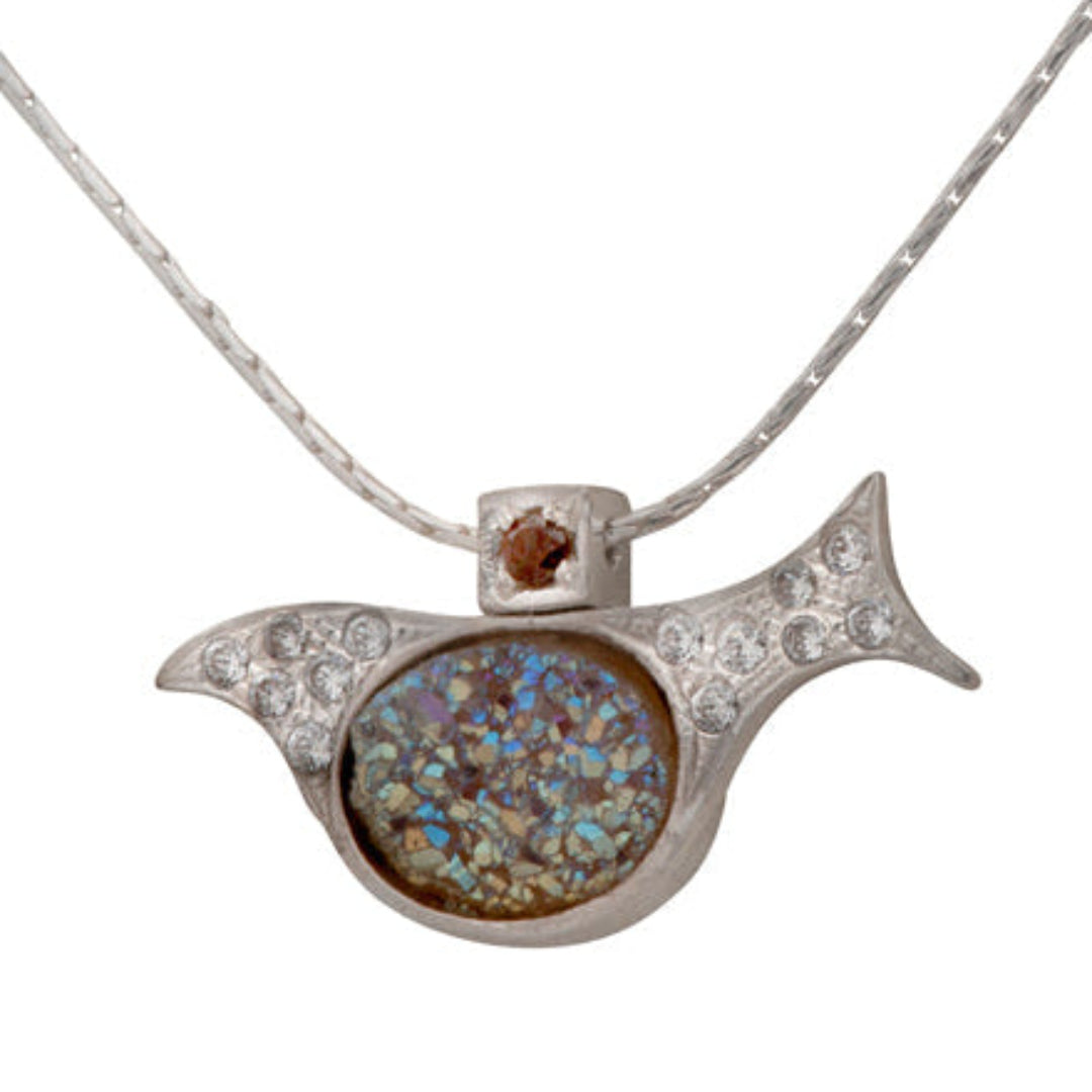 Sterling silver Dove Necklace Set Druze Stone | Bluenoemi Israeli Jewelry - Bluenoemi Jewelry Necklaces Bluenoemi Bluenoemi israeli sterling silver jewellery jewelry handmade jewel