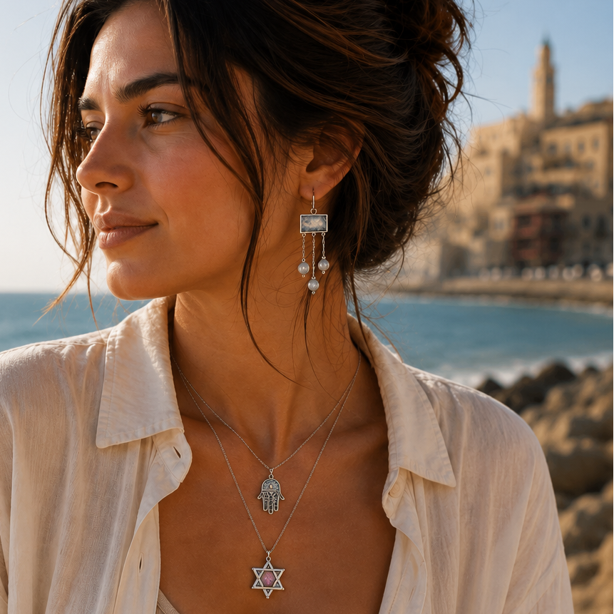 Star of David Necklace Sterling Silver – Handmade Israeli Jewish Jewelry Pendant - Bluenoemi Jewelry Necklaces Bluenoemi Bluenoemi israeli sterling silver jewellery jewelry handmade jewel