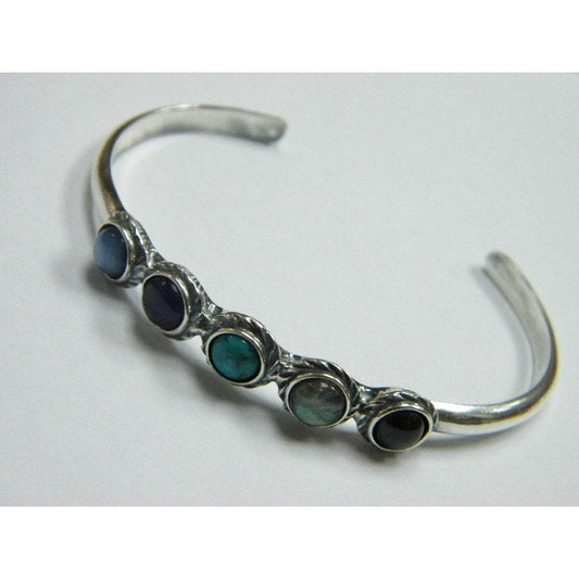 Bluenoemi Bracelets Turquoise Bracelet / Silver Gemstones Turquoises Bracelet Sterling Silver 925 Bluenoemi  Jewelry