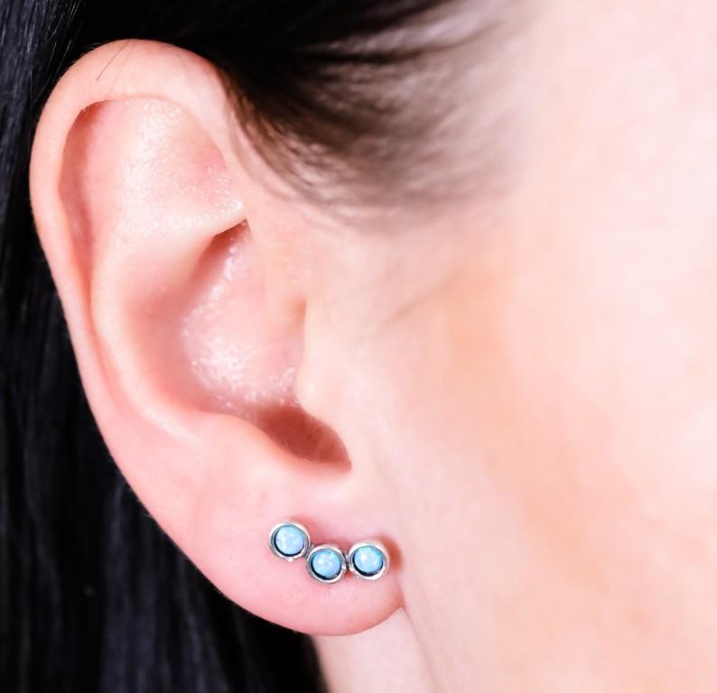 Bluenoemi Earrings blue Bluenoemi jewelry Stud Earrings Sterling Silver Blue Opals Israeli jewellery