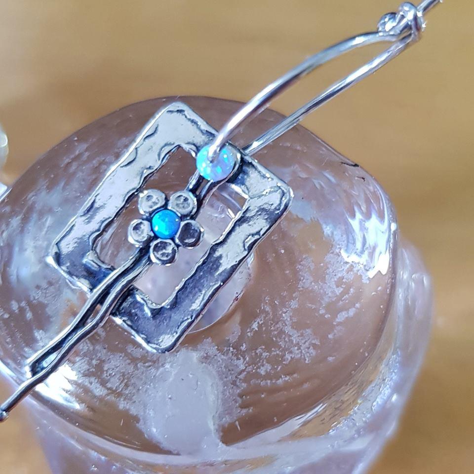 Bluenoemi Earrings silver Bluenoemi Jewelry Silver earrings / flower earrings for women / opal jewels