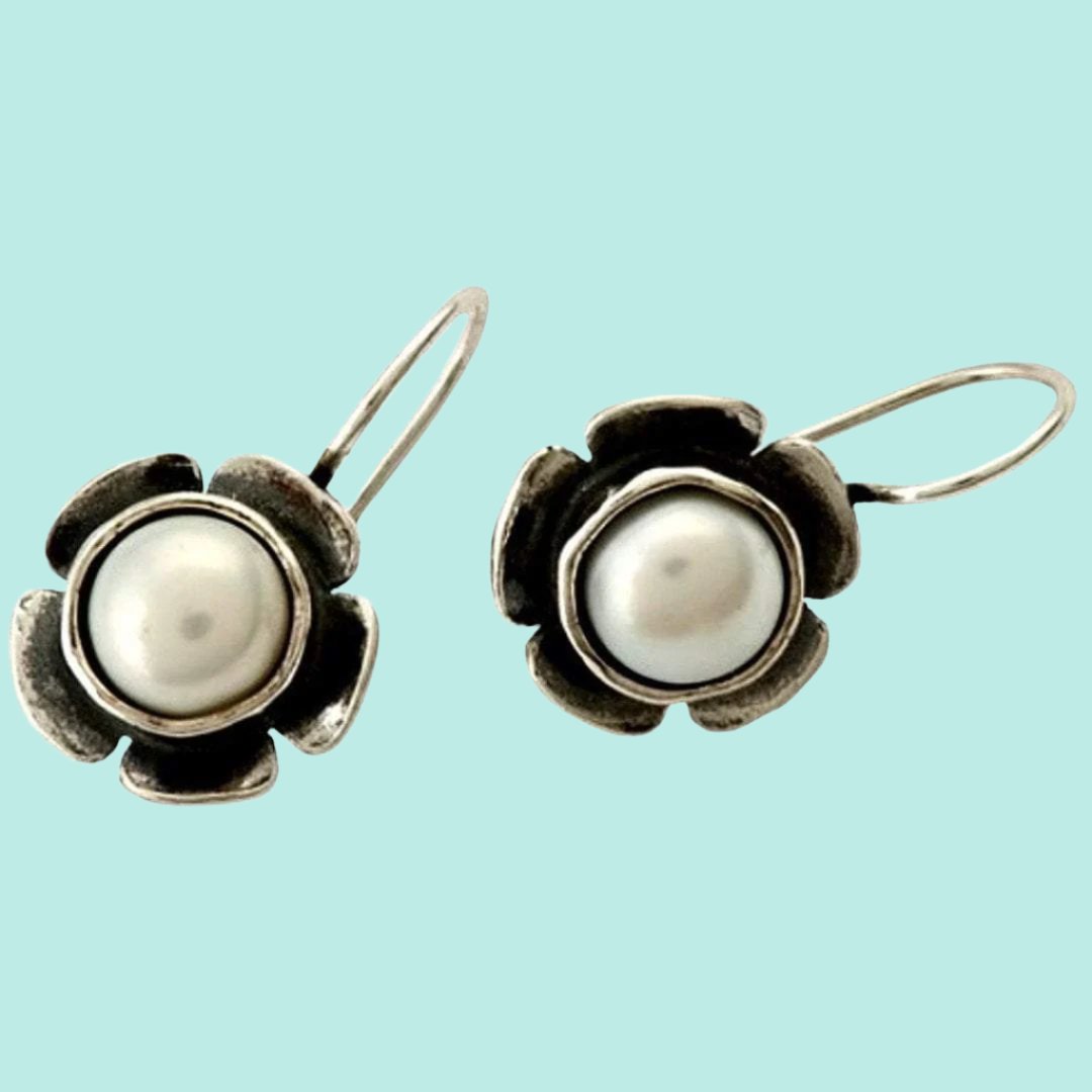 Bluenoemi Earrings silver Pearl silver earrings / earrings for women / dangle earrings