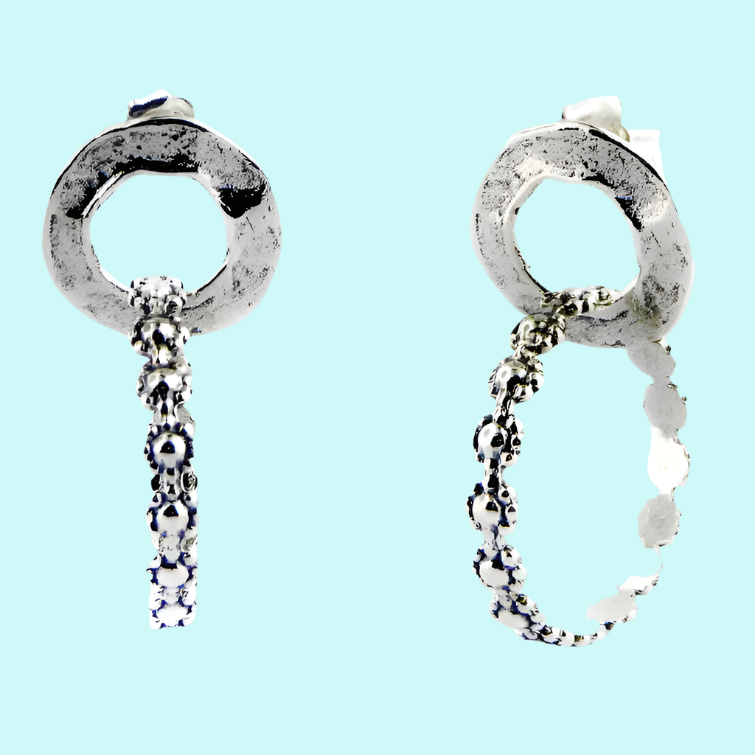 Sterling silver dangle earrings for woman Dangle Earring Israeli jewelry - Bluenoemi