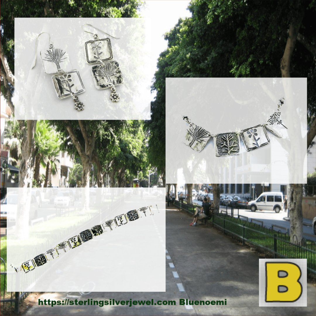Sterling Silver Earrings for Women. Botanica Nature Inspired Israeli Jewelry Earrings - Bluenoemi