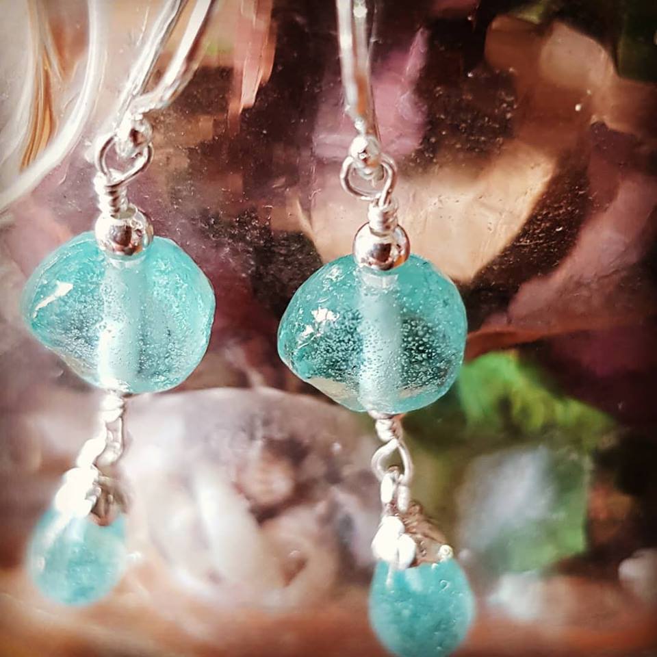 Ancient Roman Glass Jewelry Summer Earrings for Woman - Bluenoemi