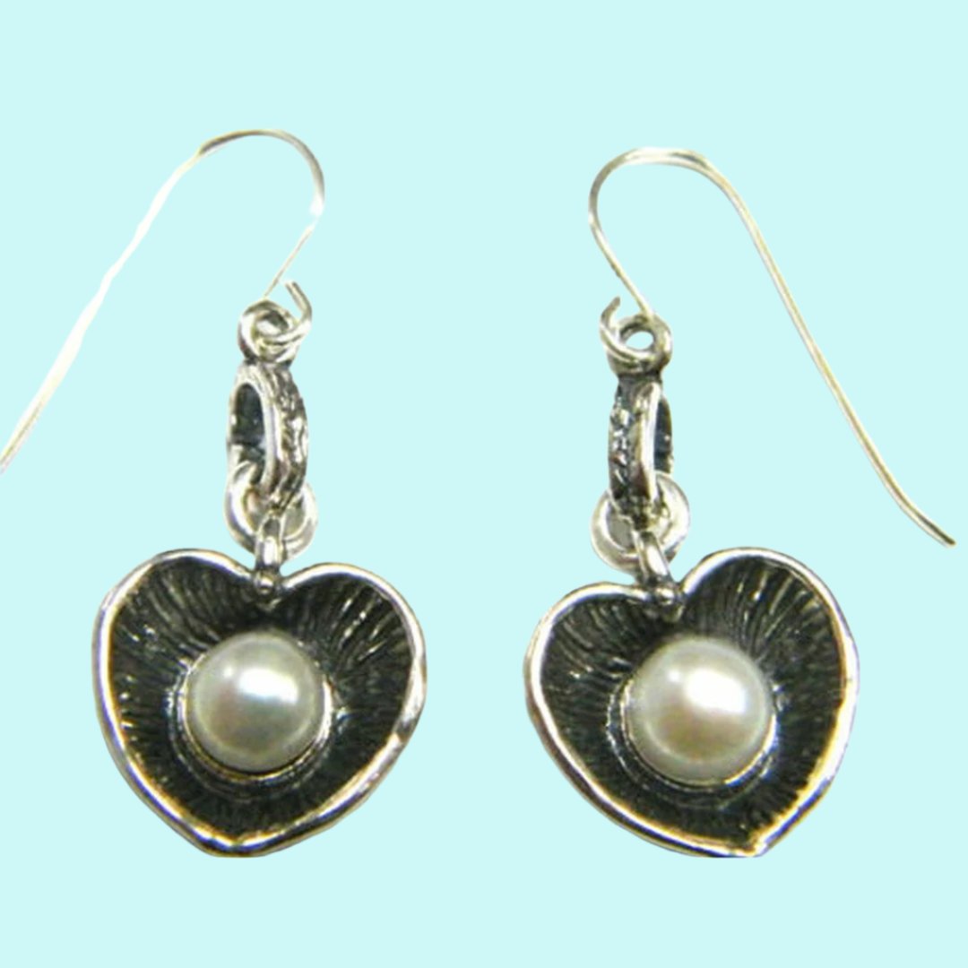 Bluenoemi Earrings white Silver earrings / Dangle earrings for women / Pearl silver earrings