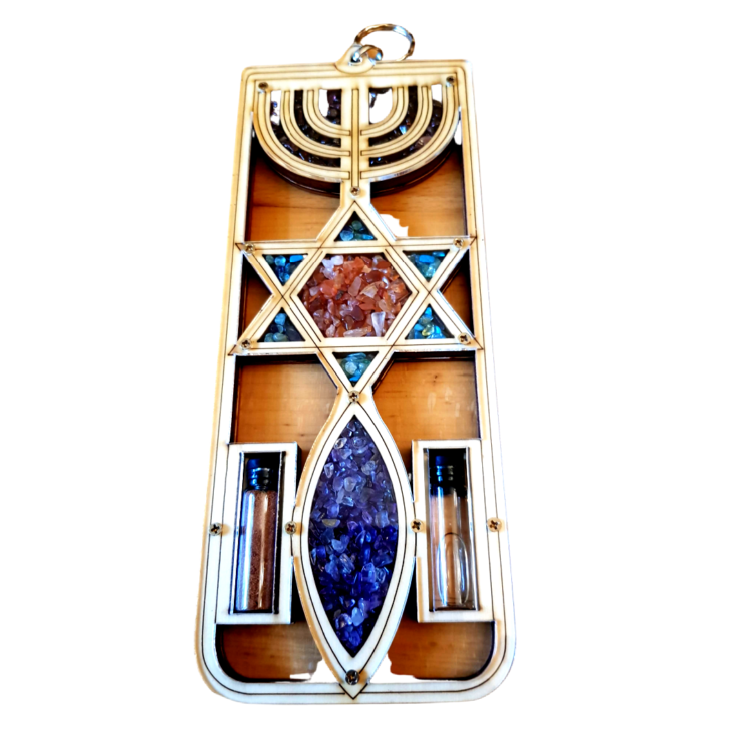 Bluenoemi Messianic Symbol Home Decor Loaves and Fishes Symbol Hand Made in Jerusalem. - Bluenoemi