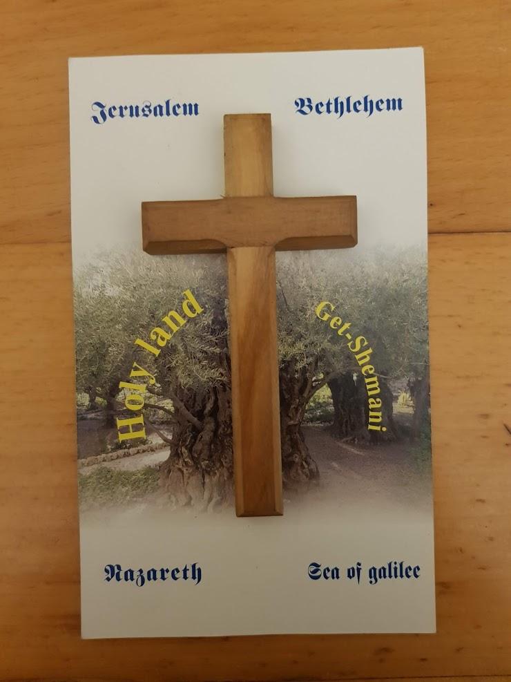 Bluenoemi Home-Decor brown Olive Wood Cross for the Wall Bethlehem Jerusalem Holyland