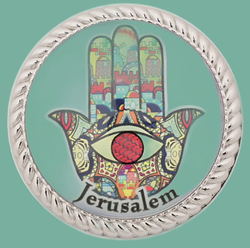 Fridge magnet Jerusalem view Israel magnets. - Bluenoemi