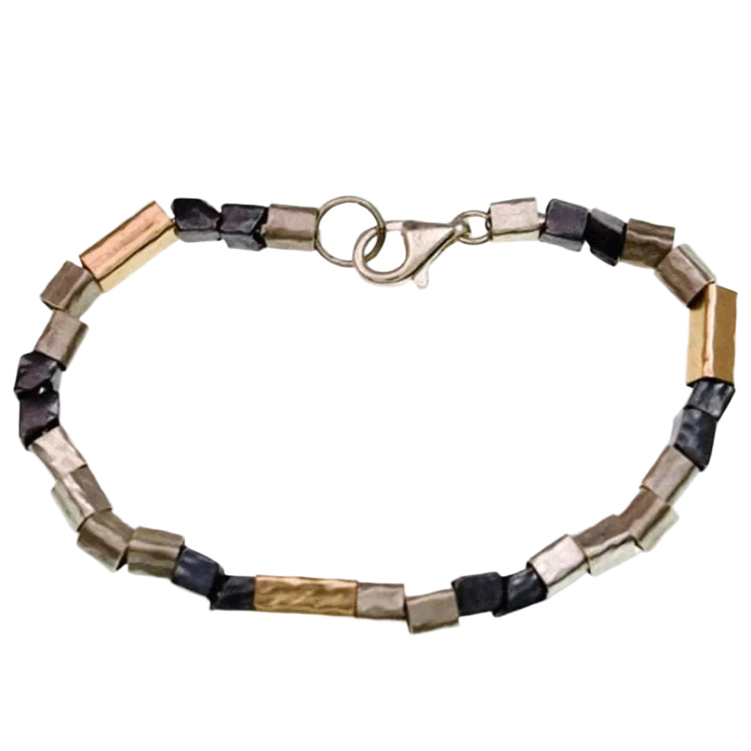 Silver Bracelet with goldfilled bracelets - Bluenoemi