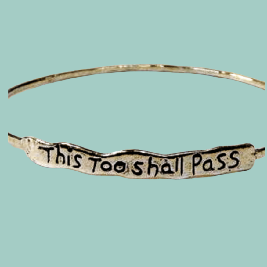 Bluenoemi Jewelry Bracelets silver Bangle for woman - This too Shall Pass  silver bracelets