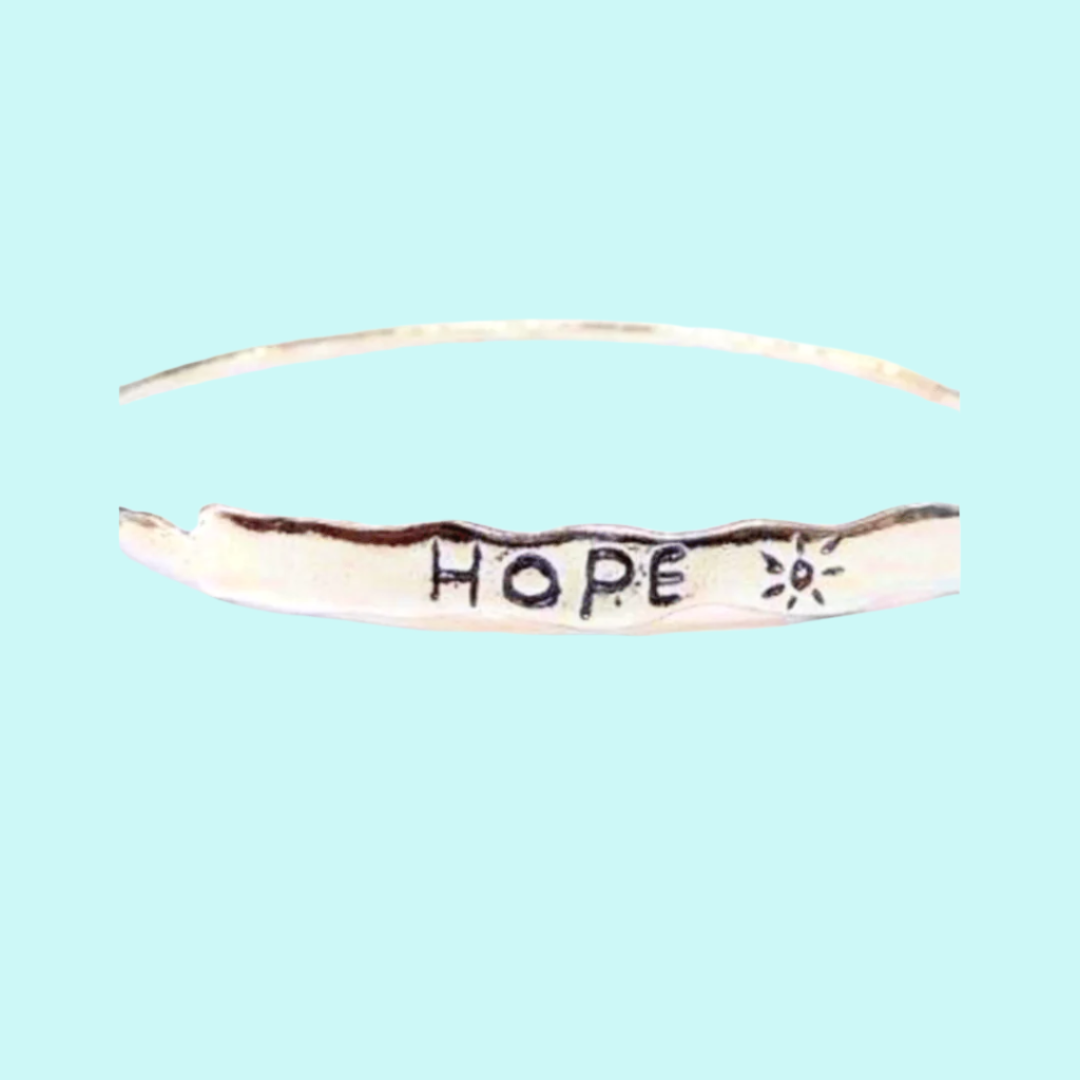 Bluenoemi Jewelry Bracelets silver Bangle Israeli sterling silver bracelet Boho jewelry. Hope.