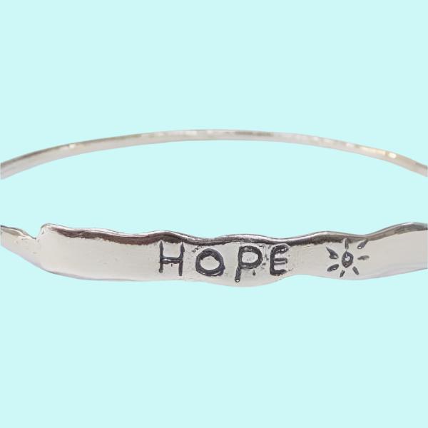 Bluenoemi Jewelry Bracelets silver Bangle Israeli sterling silver bracelet Boho jewelry. Hope.