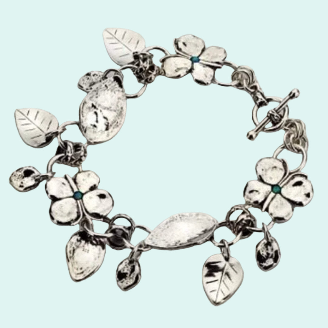 Bluenoemi Jewelry Bracelets Silver Bracelets Israeli bracelets floral bracelet Boho jewelry flower
