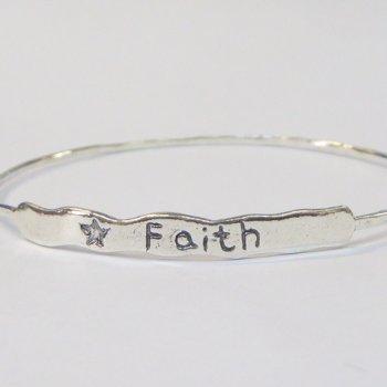 Bluenoemi Jewelry Bracelets silver Chic Stylish Faith Bangle Israeli sterling silver bracelet Boho jewelry.