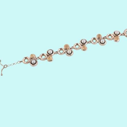 Bluenoemi Jewelry Bracelets silver-gold Bracelet for Woman. Sterling Silver and 9 carat with pearls